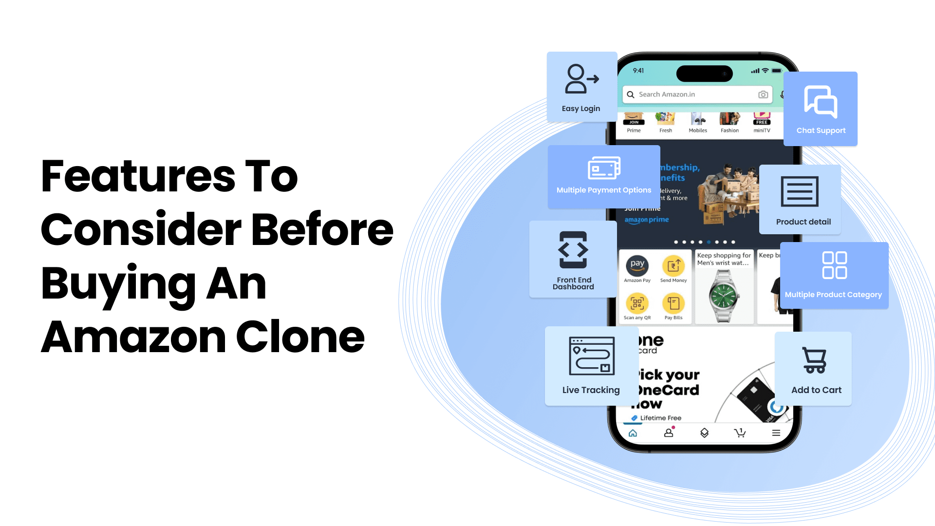 Amazon clone app features to include