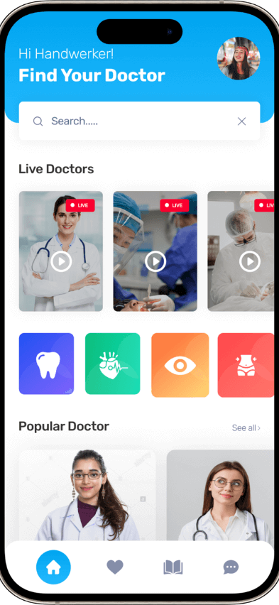 Practo Clone home screen