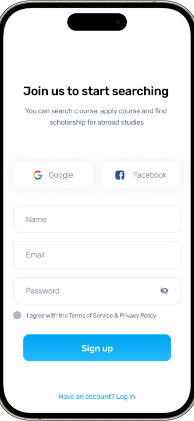Practo Clone login screen
