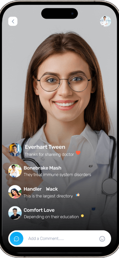 Practo Clone video screen