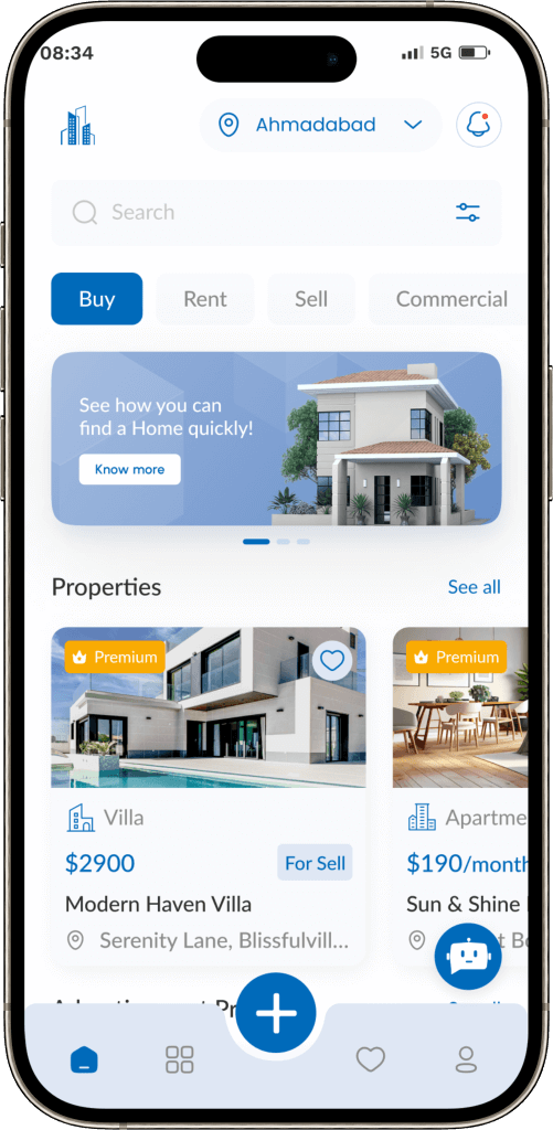 Wimdu Clone Home Screen
