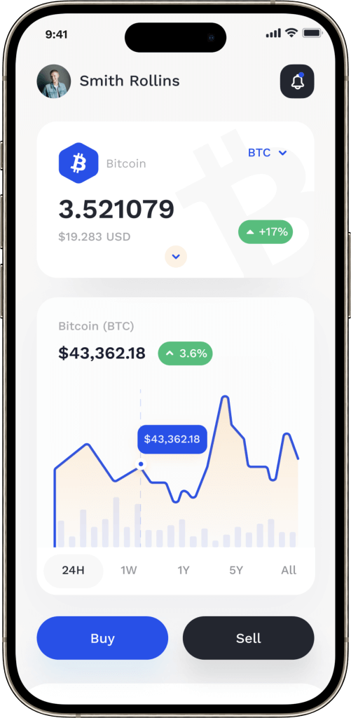 Coinbase Clone Buy or Sell Screen