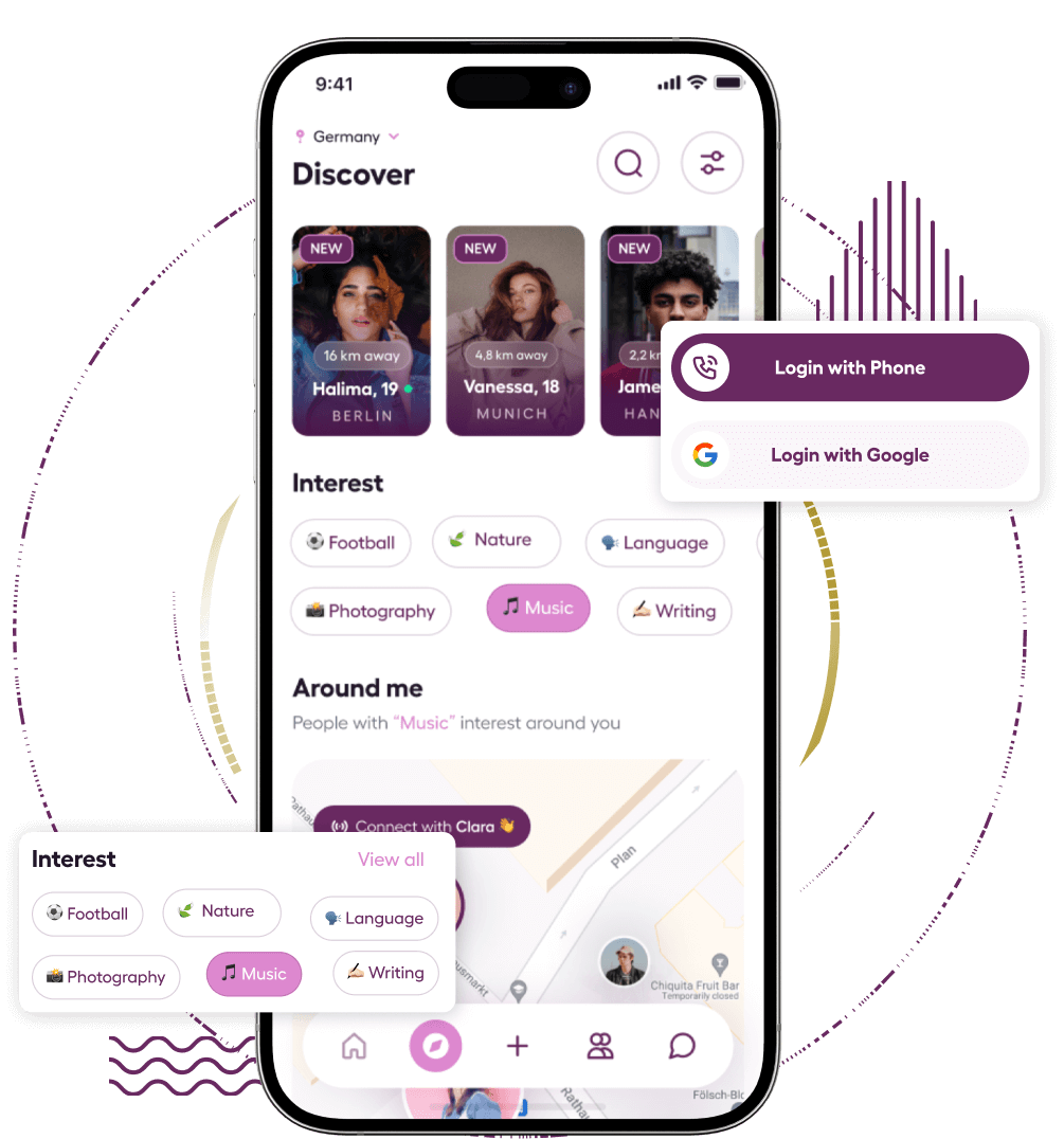 Hinge clone basic features for users