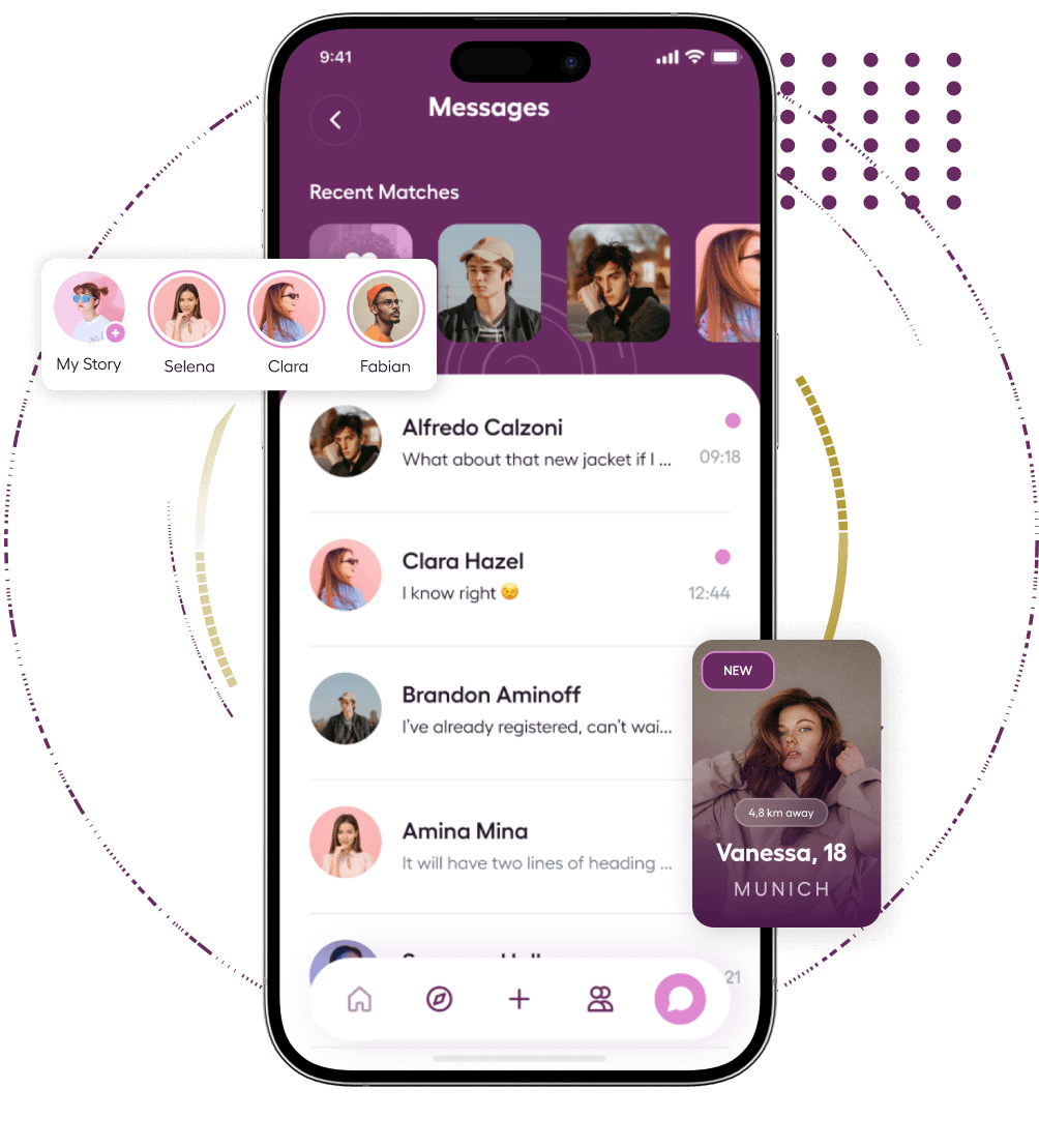 Hinge clone chat features