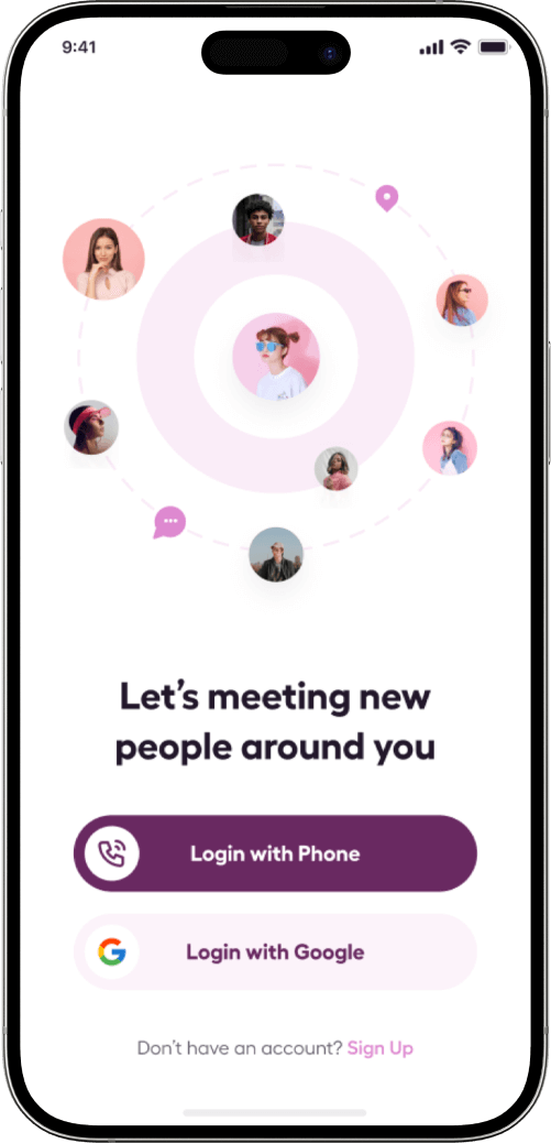 Hinge clone login screen