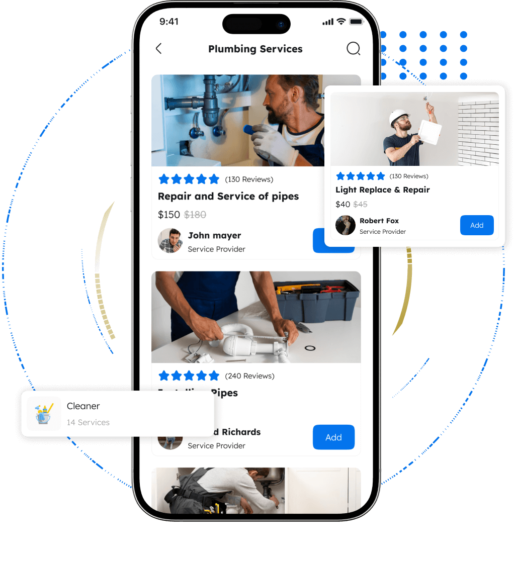 Home service app features for users