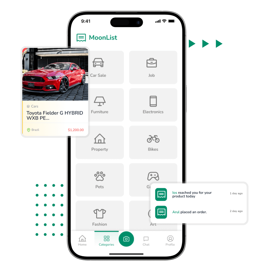 Craigslist clone category-wise listings and listing preview