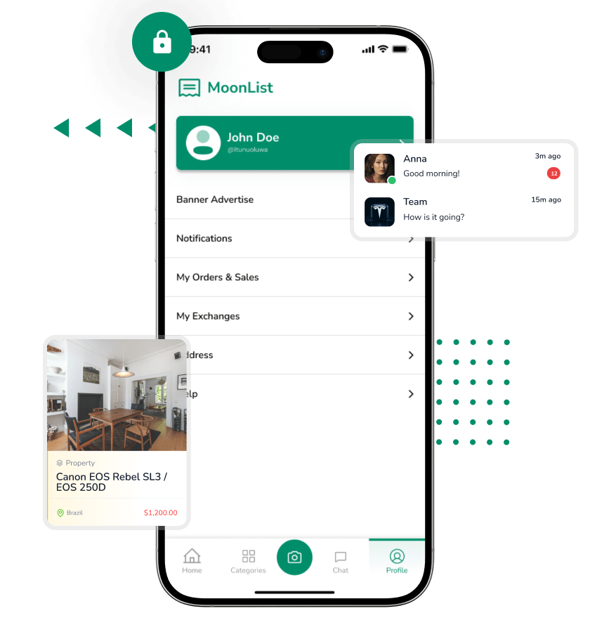 Craigslist clone user profile and in app messaging feature