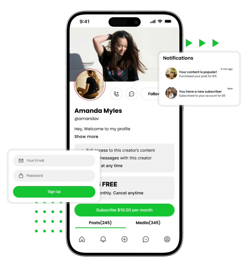 Fanvue-like platform features for creators