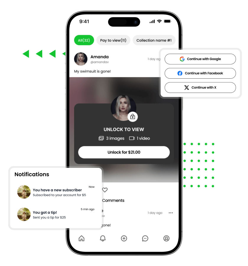Fanvue-like platform premium content unlock features