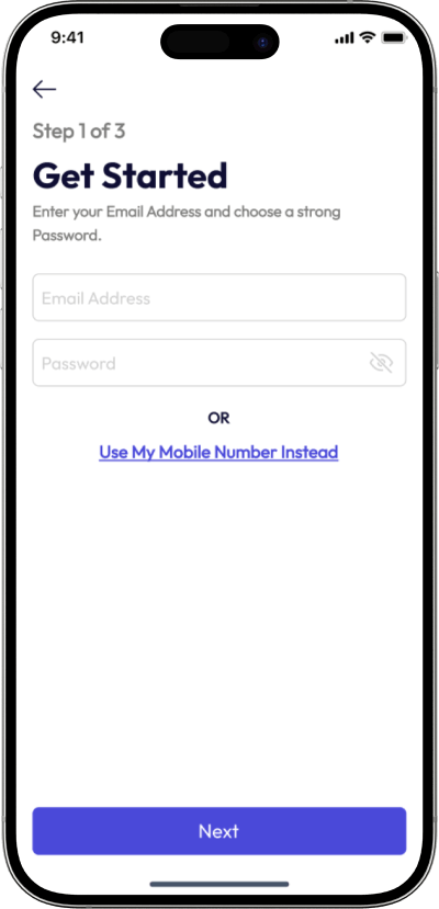 Medicine delivery app login screen