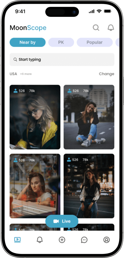 Periscope clone homescreen