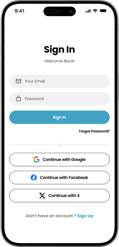 Periscope clone login screen