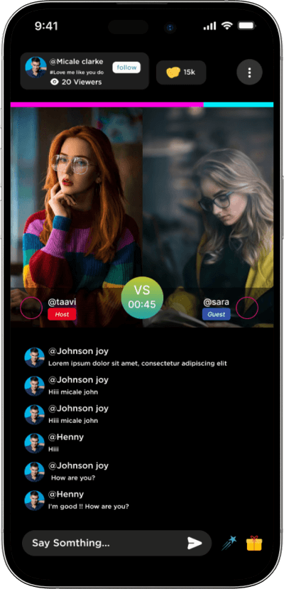 Periscope clone streamer collaboration screen