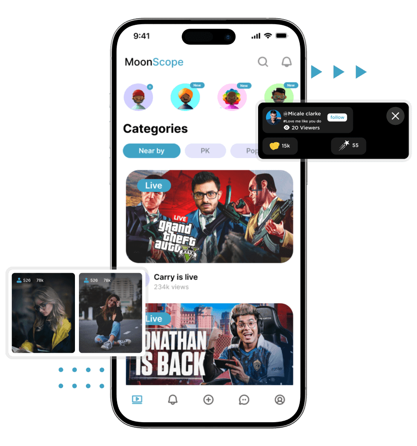 Periscope clone trending streams and streamers