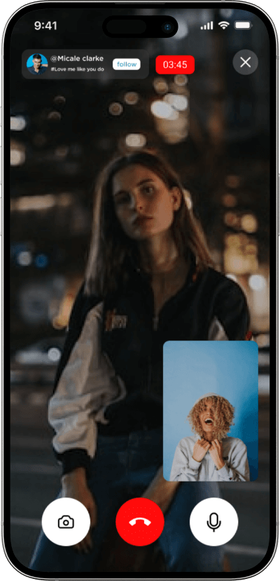 Periscope clone video call screen