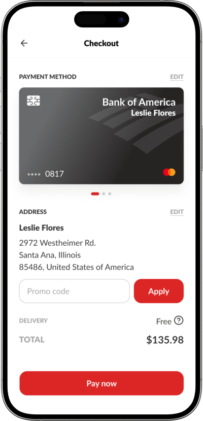 Temu clone payment screen