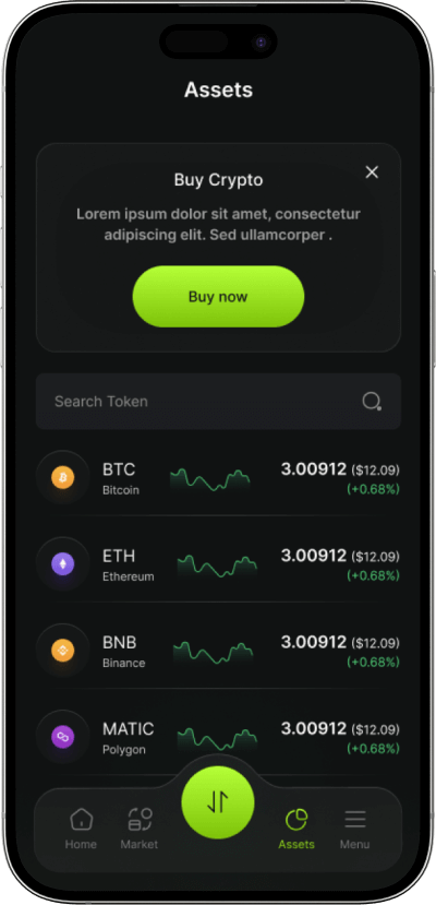 Trust wallet clone crypto buying screen