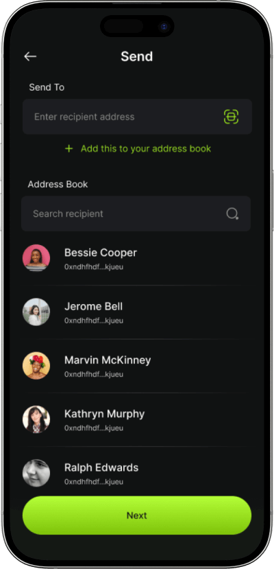 Trust wallet clone crypto sending screen