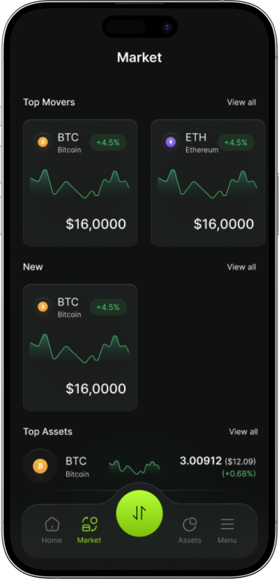 Trust wallet clone real-time screen