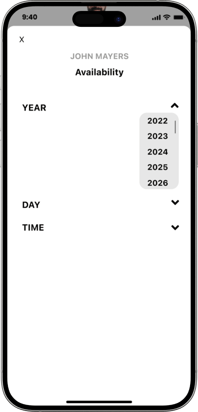 Uber for handyman app scheduling service screen