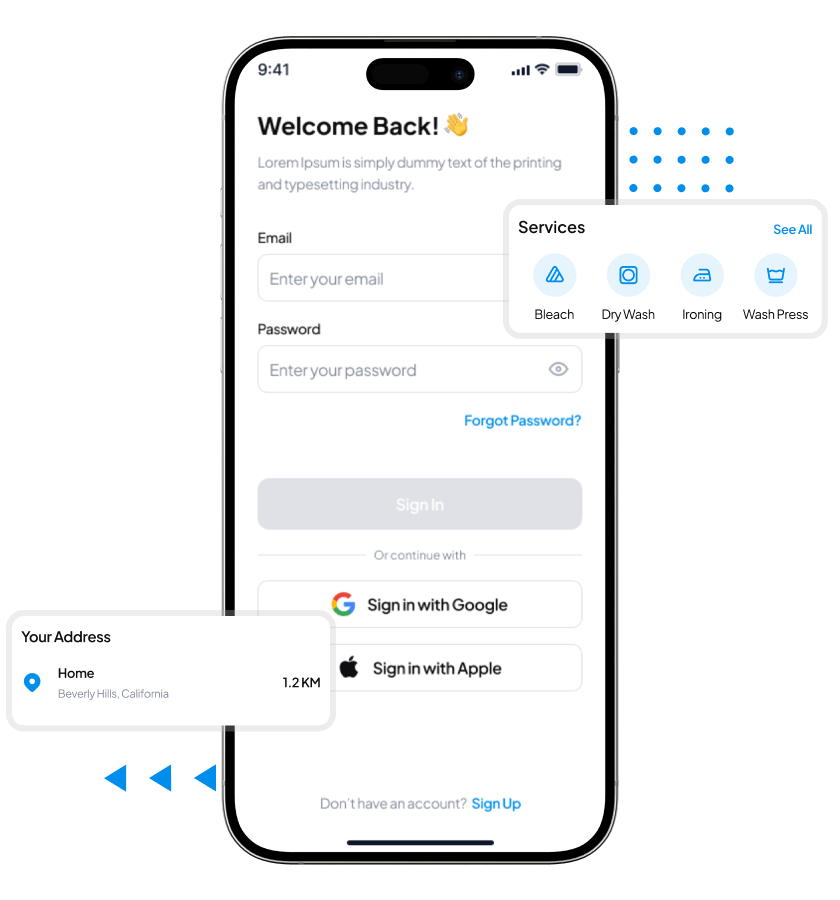 Uber for laundry app features for customers