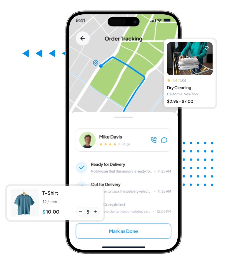 Uber for laundry app features for services providers