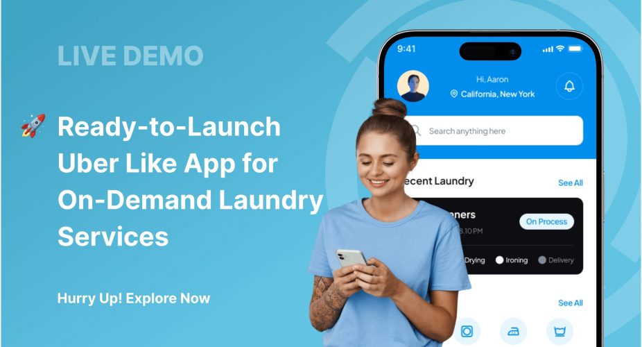 View Uber like app for laundry demo