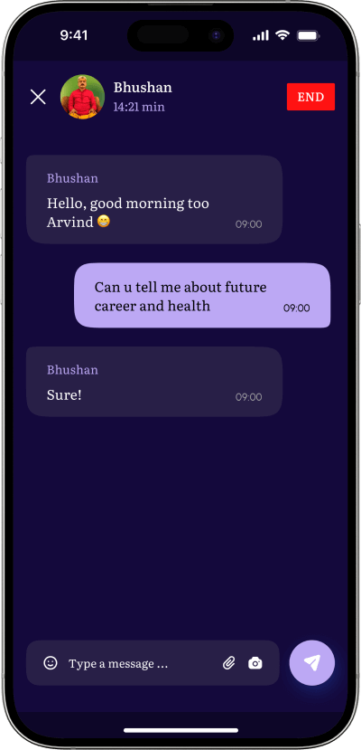 Astrotalk clone chat screen