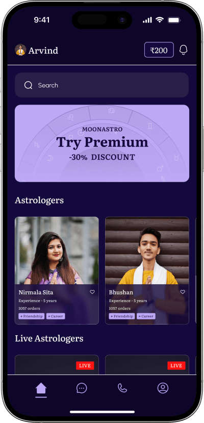 Astrotalk clone home screen