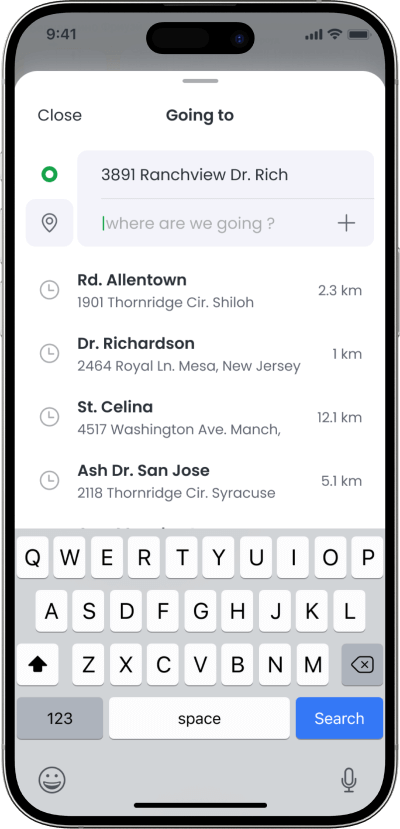 Grab clone destination selection screen