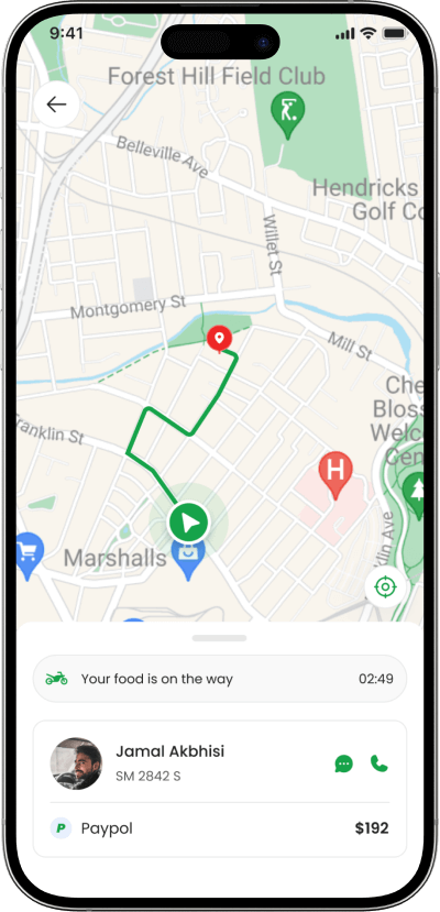 Grab clone live order tracking screen
