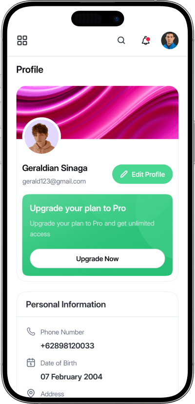 KuCoin clone user profile screen