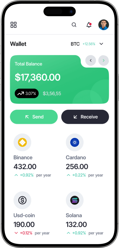 KuCoin clone wallet screen