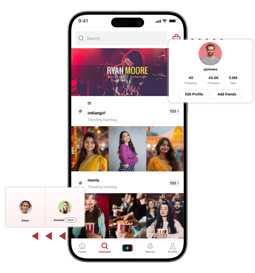 RedNote clone trends and hashtags feature