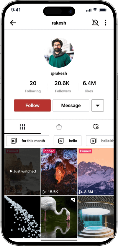RedNote clone user profile screen