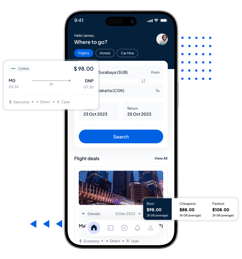 Skyscanner clone flight tickets comparison feature