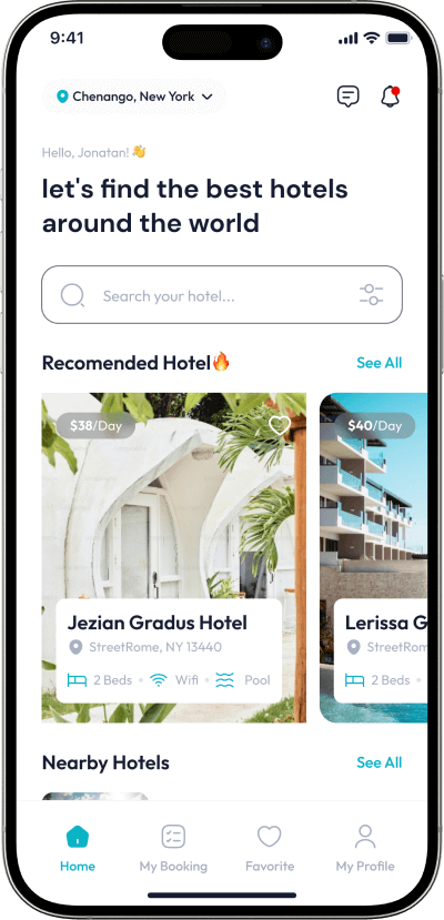 Jovago clone home screen