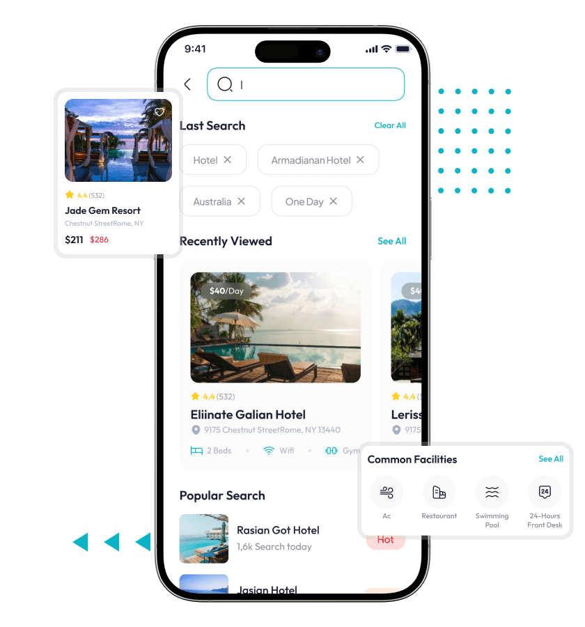 Jovago clone last search and recently viewed feature