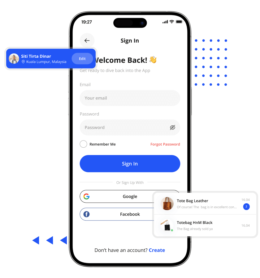 Shpock clone gmail and social login feature