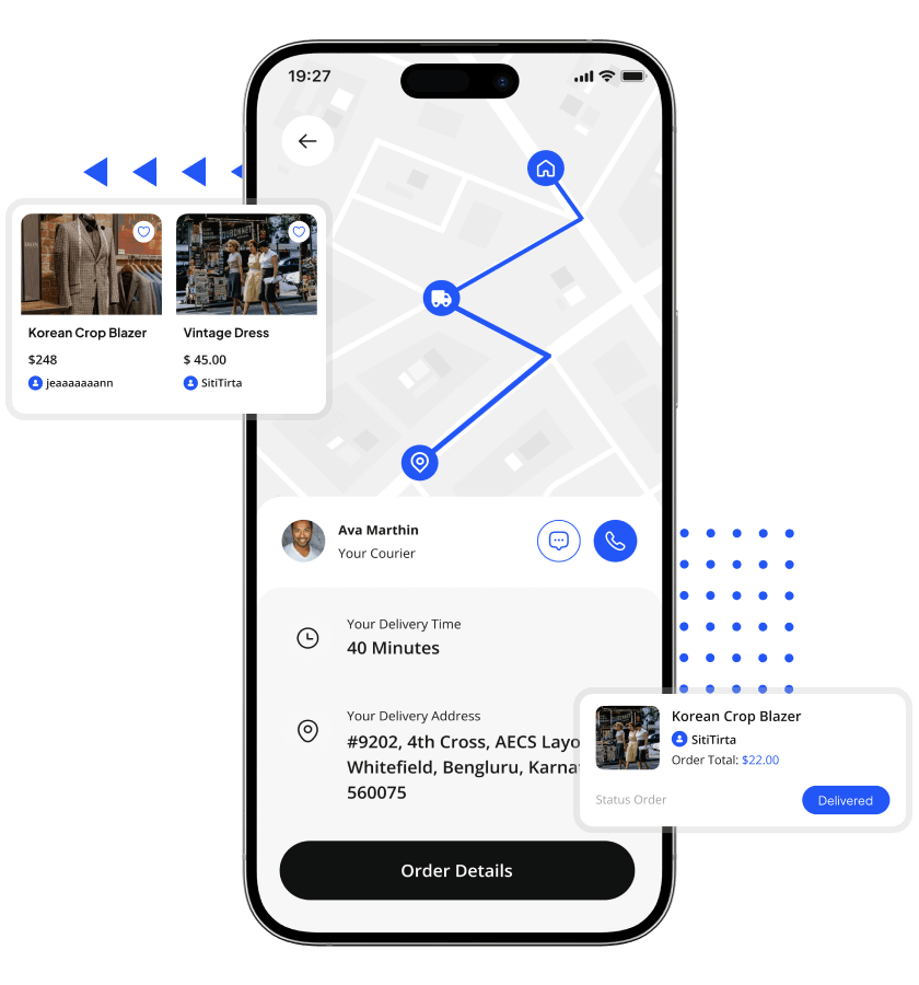 Shpock clone product overview and live tracking feature