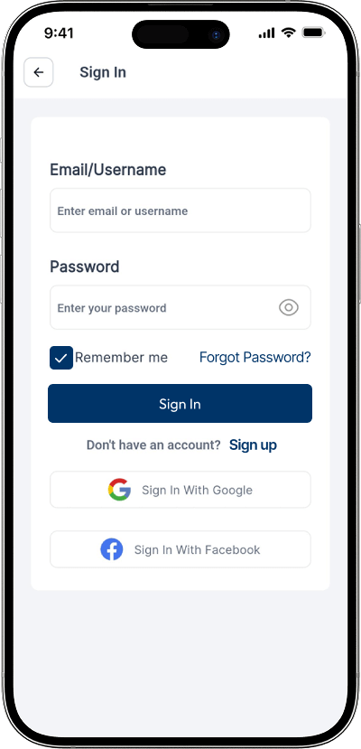 Freelancer marketplace script login screen