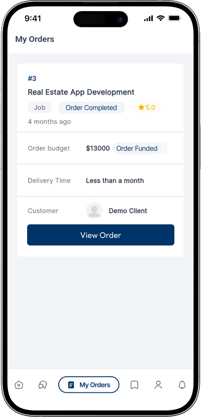 Freelancer marketplace script my orders screen