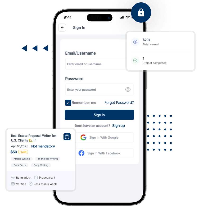 Freelancer marketplace script social media login feature