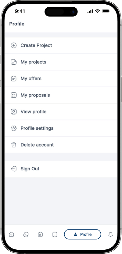 Freelancer marketplace script user profile screen