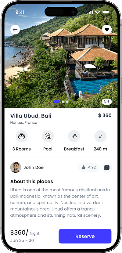 HolidayLettings clone booking preview screen
