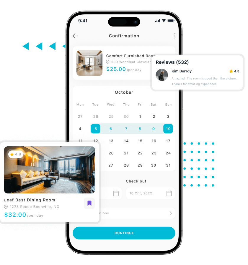 Space rental script booking calendar and review feature