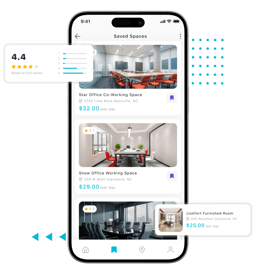 Space rental script saved spaces feature