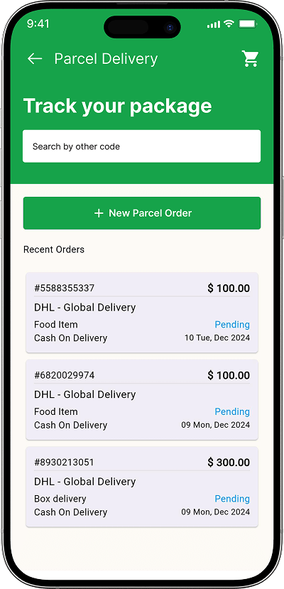 Super app order tracking screen