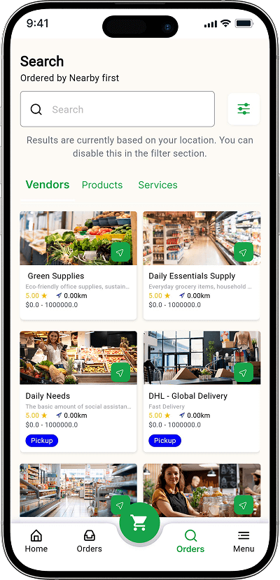 Super app search screen